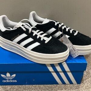 Adidas Gazelle Bold Black and White Shoes NWT and Box Sz 8.5